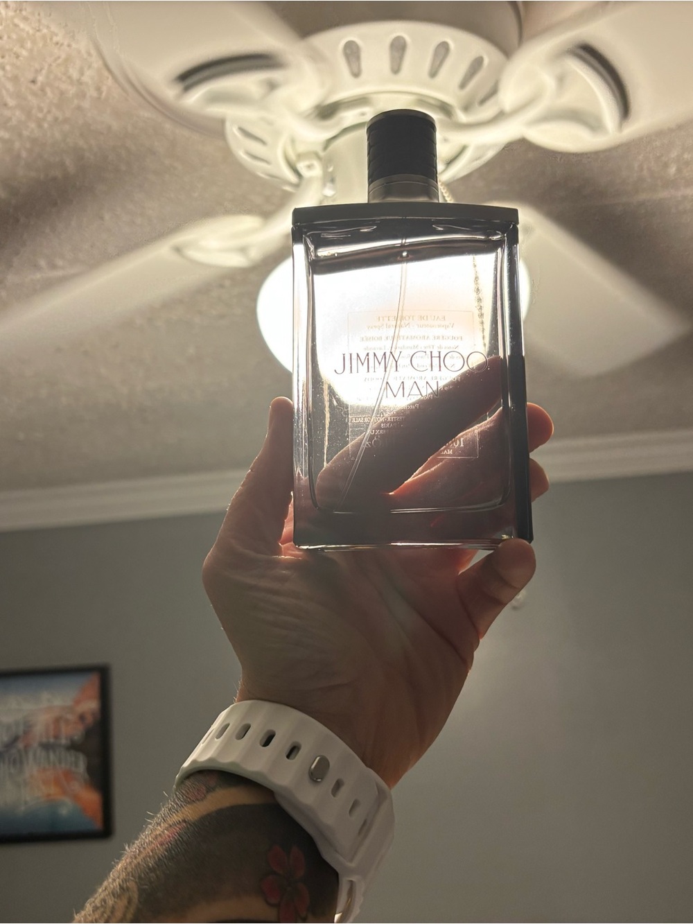Jimmy Choo Men Eau de Toilette in Clear/Black Glass Bottle 3.4oz